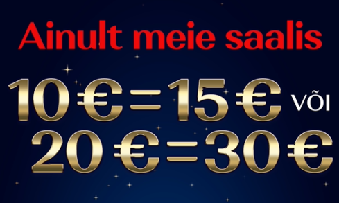 Hoogu juurde 10€=15€ või 20€=30€ Kärberi Fenix Casinos Hoogu juurde 10€=15€ või 20€=30€ Kärberi Fenix Casinos
