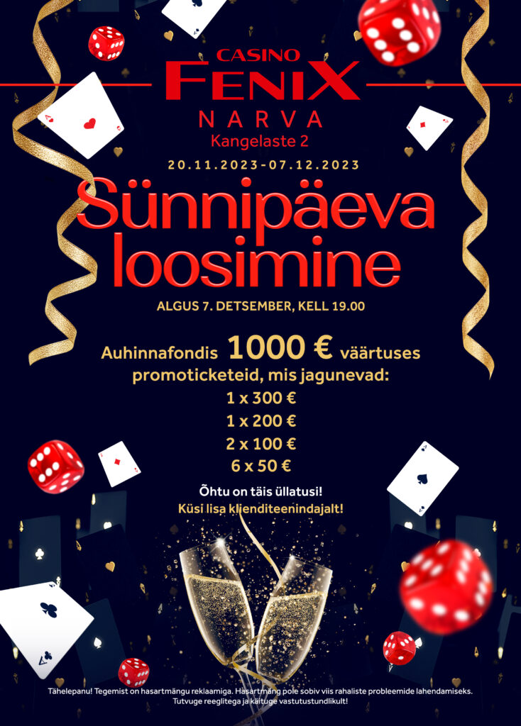 Narva (Kangelaste 2) Fenix Casino sünnipäev Narva (Kangelaste 2) Fenix Casino sünnipäev